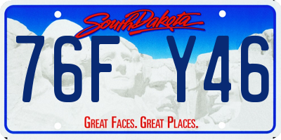 SD license plate 76FY46