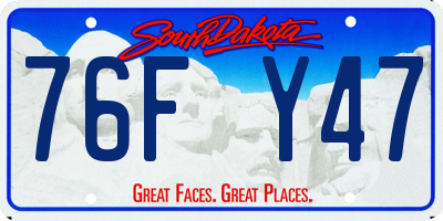 SD license plate 76FY47