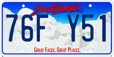 SD license plate 76FY51
