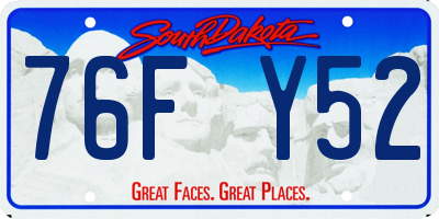 SD license plate 76FY52
