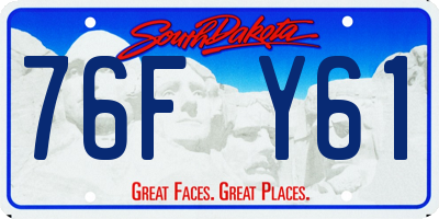 SD license plate 76FY61