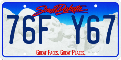 SD license plate 76FY67