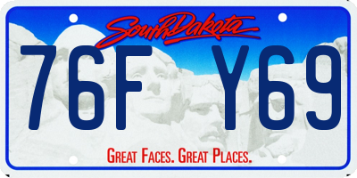 SD license plate 76FY69