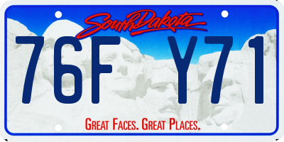 SD license plate 76FY71