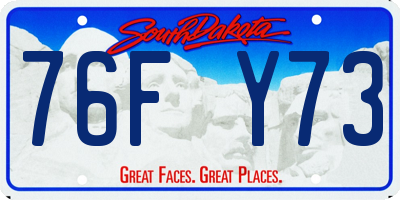 SD license plate 76FY73