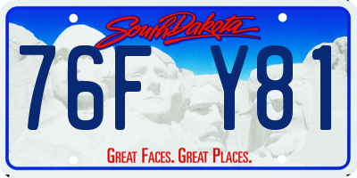 SD license plate 76FY81