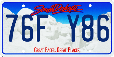 SD license plate 76FY86