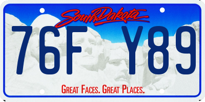 SD license plate 76FY89