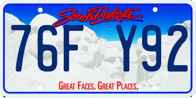 SD license plate 76FY92