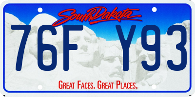 SD license plate 76FY93