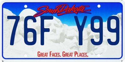 SD license plate 76FY99