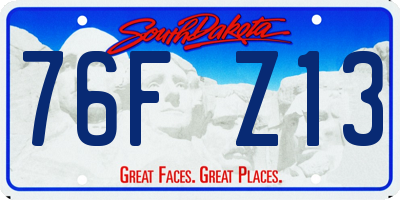 SD license plate 76FZ13
