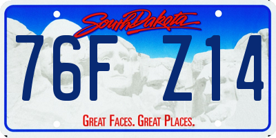 SD license plate 76FZ14