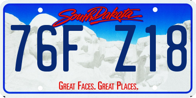 SD license plate 76FZ18