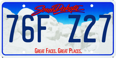 SD license plate 76FZ27