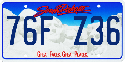 SD license plate 76FZ36