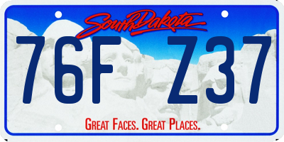 SD license plate 76FZ37