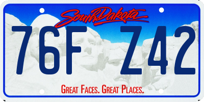 SD license plate 76FZ42