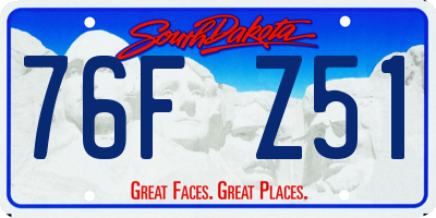 SD license plate 76FZ51