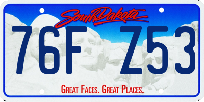 SD license plate 76FZ53