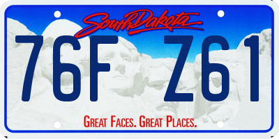 SD license plate 76FZ61