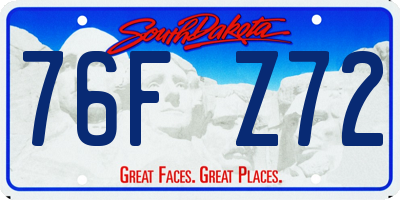 SD license plate 76FZ72