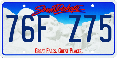 SD license plate 76FZ75