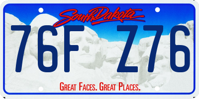 SD license plate 76FZ76
