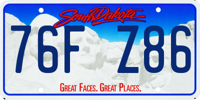 SD license plate 76FZ86