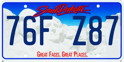 SD license plate 76FZ87