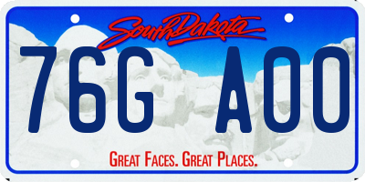 SD license plate 76GA00
