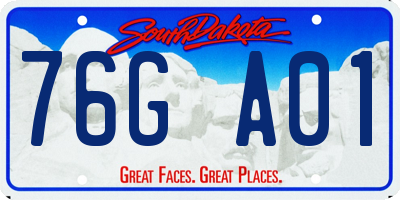 SD license plate 76GA01