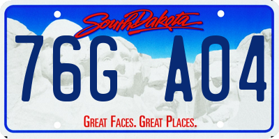 SD license plate 76GA04