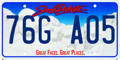 SD license plate 76GA05