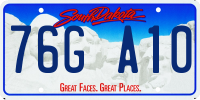 SD license plate 76GA10