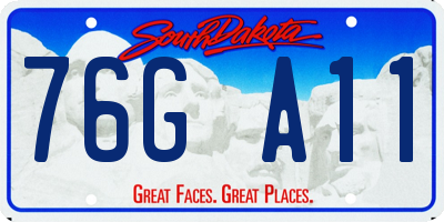 SD license plate 76GA11