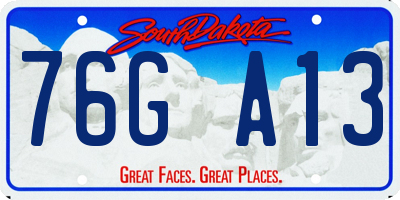 SD license plate 76GA13