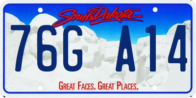 SD license plate 76GA14