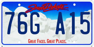 SD license plate 76GA15