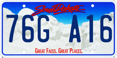 SD license plate 76GA16