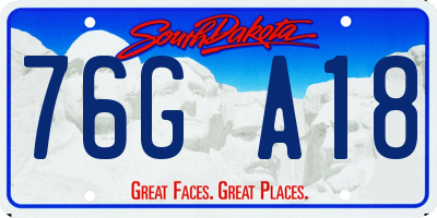 SD license plate 76GA18