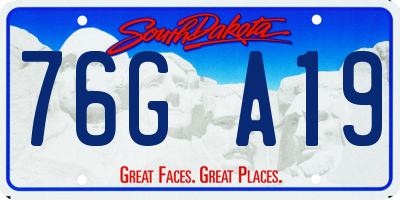 SD license plate 76GA19
