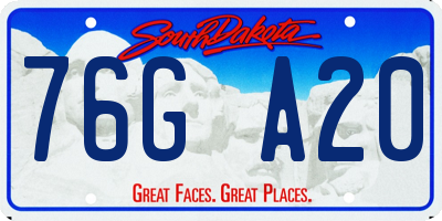 SD license plate 76GA20