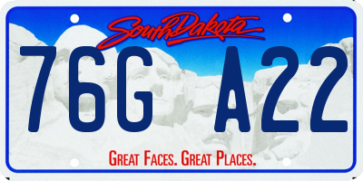 SD license plate 76GA22