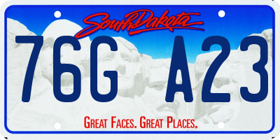 SD license plate 76GA23