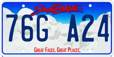 SD license plate 76GA24