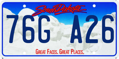 SD license plate 76GA26