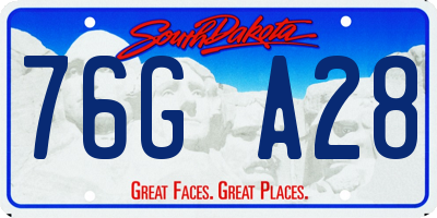 SD license plate 76GA28