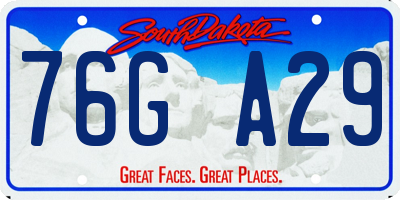 SD license plate 76GA29