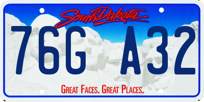 SD license plate 76GA32